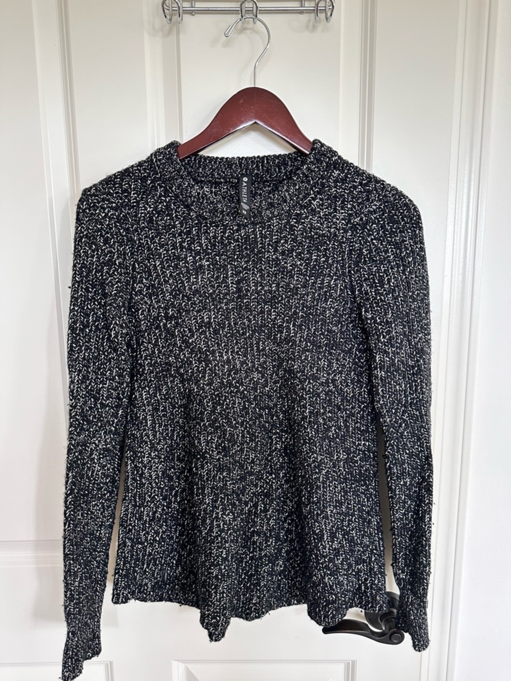 Athletes merino wool  Black and White Marled Knit Sweater